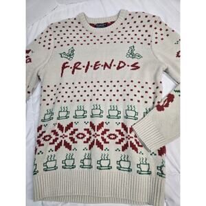 Friends Christmas Sweater Woman M Long Sleeve Ugly Sweater Coffee Perk Festive